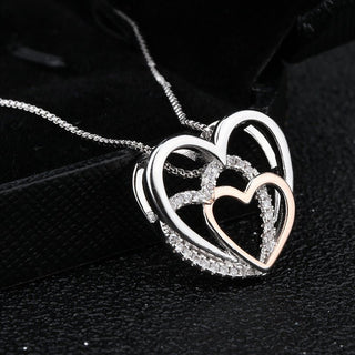 K - AROLE™️ Elegant Triple Heart Pendant Necklace for Women - K - AROLE