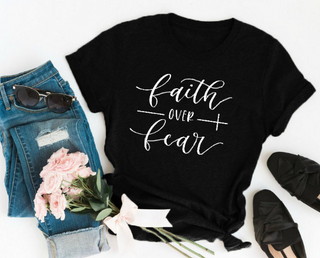 Faith Over Fear Christian T-Shirt Religion Clothing For Women Faith Shirt K-AROLE