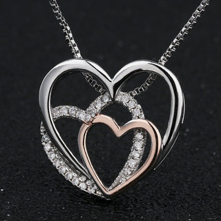 K - AROLE™️ Elegant Triple Heart Pendant Necklace for Women - K - AROLE