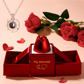 Exquise boîte à bijoux en velours rouge de style vintage K-AROLE™️
