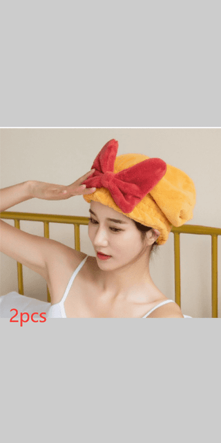 Retro - Inspired Bow Shower Cap - Luxurious Headwear for a Relaxing Spa Day - K - AROLE