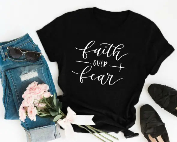 Faith Over Fear Christian T-Shirt Religion Clothing