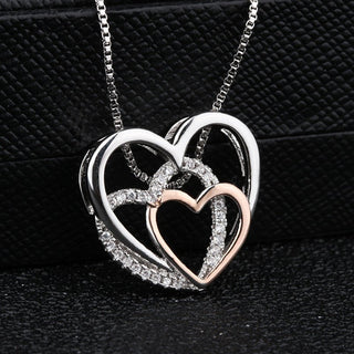 K - AROLE™️ Elegant Triple Heart Pendant Necklace for Women - K - AROLE