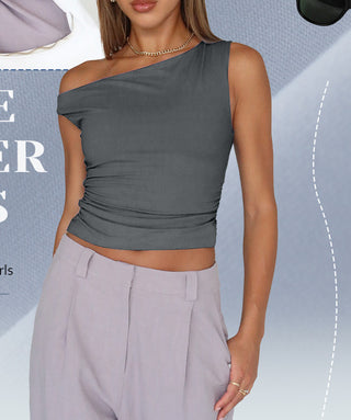 Women's Off-the-Shoulder Sleeveless Cropped Tank Top