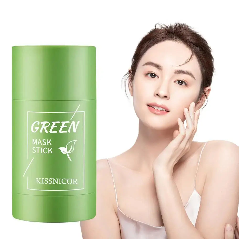 Face Clean Mask Green Tea Cleansing Stick Smear Acne Shrink