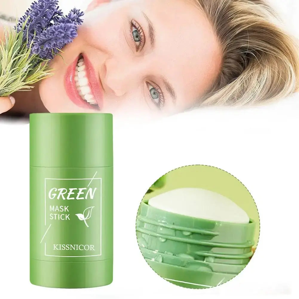 Face Clean Mask Green Tea Cleansing Stick Smear Acne Shrink