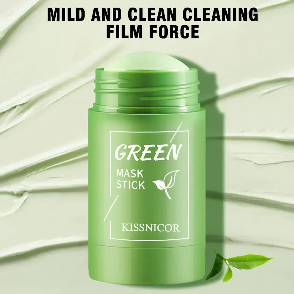 Face Clean Mask Green Tea Cleansing Stick Smear Acne Shrink