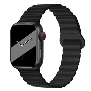 Band Silicone Magnetic Watch Strap - Black / 38to40to41mm