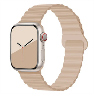 Band Silicone Magnetic Watch Strap - Milk Tea Color