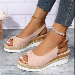 Bow Shoes Summer Peep Toe Platform Sandals Buckle Daily