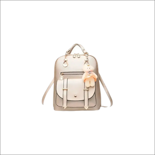 Chic Floral Backpack with Embroidered Details - gold - bags