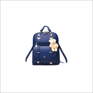 Chic Floral Backpack with Embroidered Details - sapphire