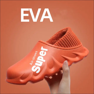 Home Slippers EVA Waterproof Warm Plush Indoor Shoes Couple