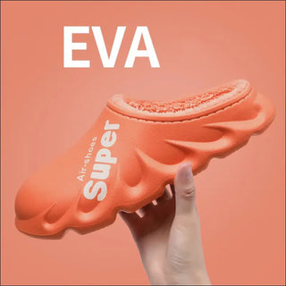 Home Slippers EVA Waterproof Warm Plush Indoor Shoes Couple