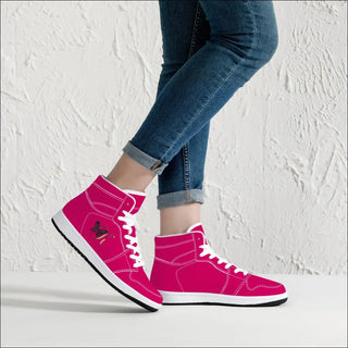 Copy of Vibrant Fuchsia High-Top Sneakers - Comfortable