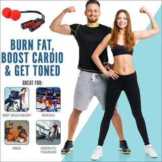 Fitness couple showcasing weighted jump rope, burn fat and boost cardio for toned physique, great for MBF Beachbody, boxing, MMA, and Crossfit training