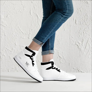 D16 High-Top Synthetic Leather Sneakers - White - sneakers