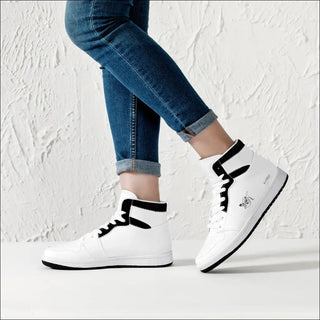 D16 High-Top Synthetic Leather Sneakers - White - sneakers