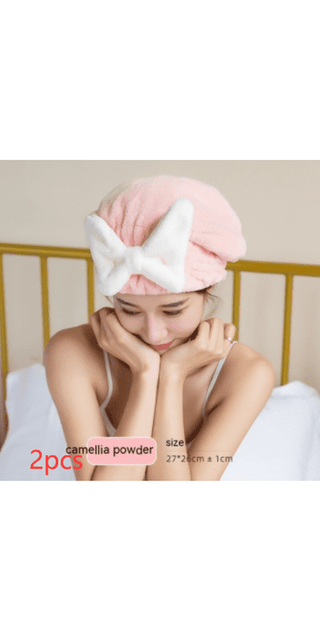 Retro - Inspired Bow Shower Cap - Luxurious Headwear for a Relaxing Spa Day - K - AROLE