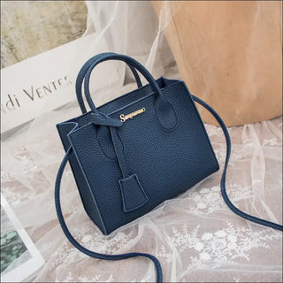 Elegant Structured Satchel Handbag by K-AROLE - Blue - bags