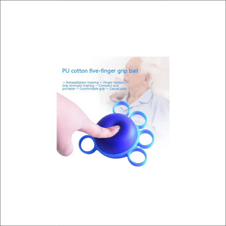 Textured PU cotton five-finger grip massage ball for hand rehabilitation exercises and relaxation