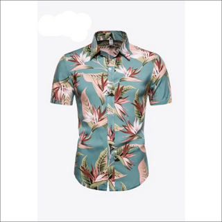 Vibrant Botanical Print Short Sleeve Collared Shirt from K-AROLE's latest women's athleisure collection. Crafted with a tropical floral pattern, this versatile shirt elevates any casual or dressy outfit.