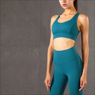 Gather Strength Wrap Mesh Panel Stylish Yoga Bra K-AROLE