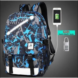 Glow - in - the - Dark Backpack with USB Charging and Anti - Theft Lock - Perfect for Travel and Everyday Use - K - AROLE