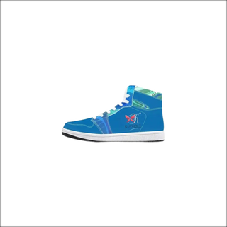 High-Top Retro-Inspired Sneakers - Blue and Teal - Men US5