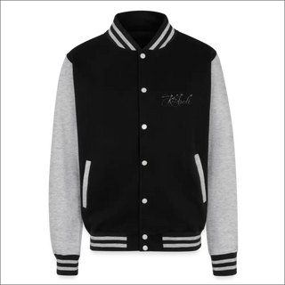 Just Hoods Heavyweight Letterman Jacket - black/heather