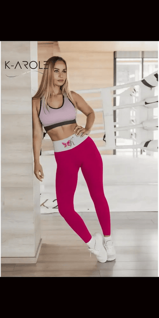 K - AROLE™️ High - Waisted Seamless Yoga Leggings: Vibrant Fuchsia - K - AROLE