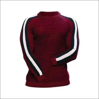 K-AROLE™️ Elegant Burgundy Striped Knit Sweater