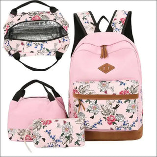 K-AROLE™️ Floral Backpack and Lunch Bag Set - Stylish