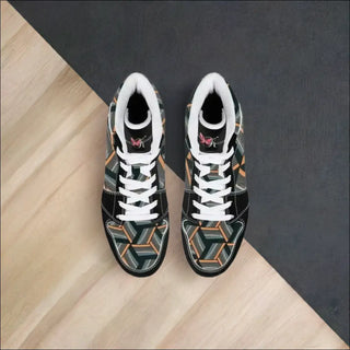 K-AROLE Leather Geometry Sneakers for Stylish Comfort