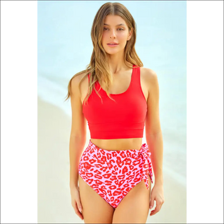 Two-Tone Tied Two-Piece Swimsuit