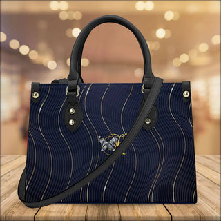 K-AROLE™️ Luxurious Navy Blue Quilted Leather Tote Bag