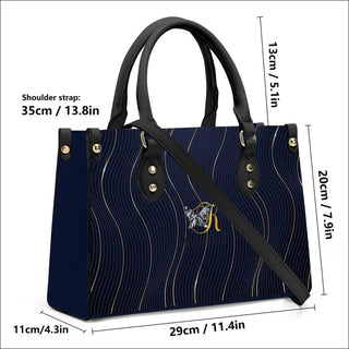 K-AROLE™️ Luxurious Navy Blue Quilted Leather Tote Bag