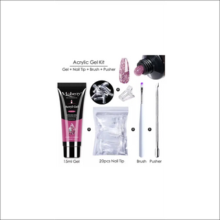 Acrylic Gel Nail Kit with Nail Tips, Brush, and Pusher - Essentials for a Manicure
 at K-AROLE