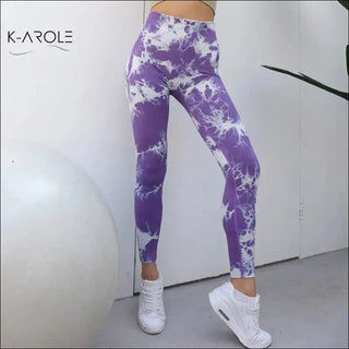 K - AROLE™ Women's Seamless Printed Yoga Leggings - K - AROLE