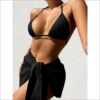 K - AROLE™️ sensuel Halter Bikini Set with Mesh Skirt - K - AROLE