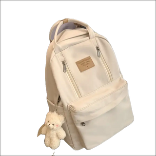 K-AROLE™️ Stylish Cream Backpack With Dual Zippers