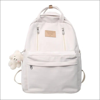 K-AROLE™️ Stylish Cream Backpack With Dual Zippers