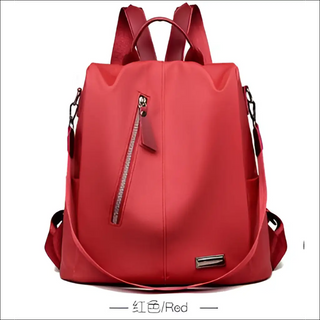 K-AROLE™️ Stylish Red Leather Backpack with Dual