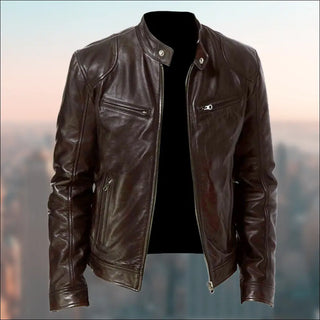 Stylish leather jacket with zipper pockets for the modern gentleman from K-AROLE