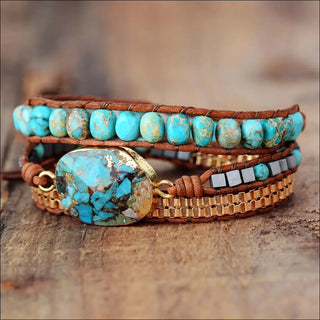 K-AROLE™️ Tranquil Turquoise Leather Wrap Bracelet