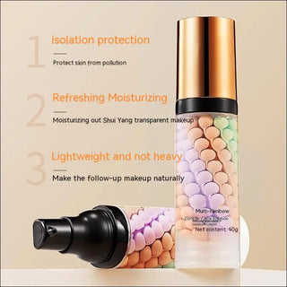 Tricolor Rainbow Makeup Primer Brightening Skin Color