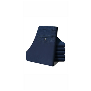 Stylish navy blue velvet jeans from K-AROLE, a trendy women's fashion store offering comfortable and fashionable athleisure outfits.