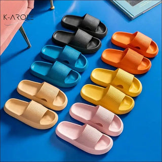 Comfortable K - AROLE™ Plush Slides - Trendy Summer Slip - On Sandals - K - AROLE