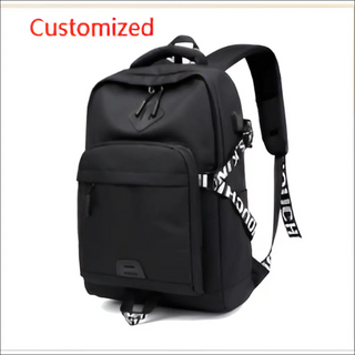 Laptop Backpack USB Charge Backpacks - Black Customized