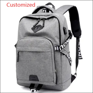 Laptop Backpack USB Charge Backpacks - Light grey